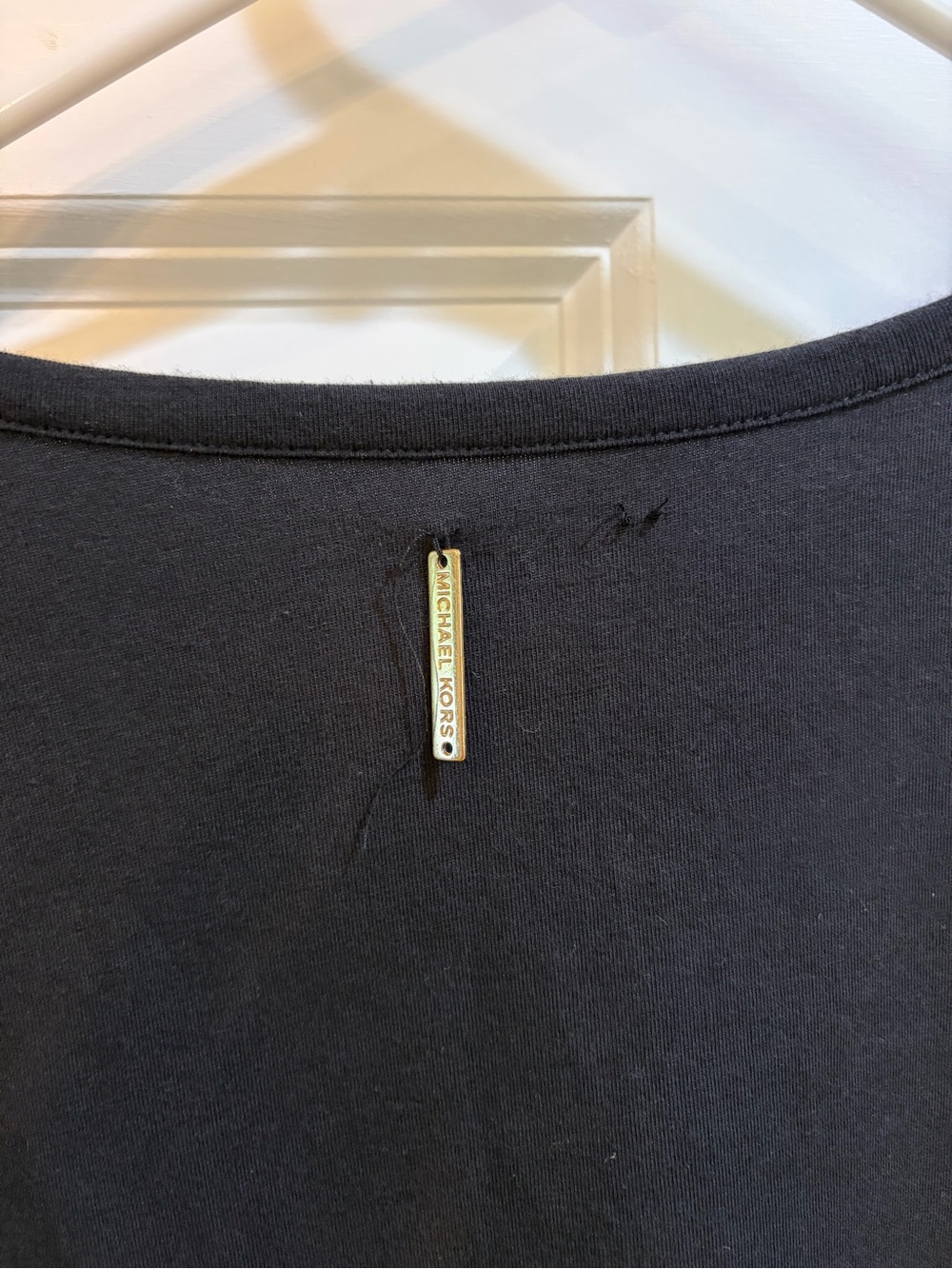 Michael Kors Black Tee with Gold Logo Print - Picture 5 of 6